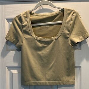 A New Day Women's Olive Green Square Neck Top